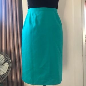 Vintage Aqua Pencil Skirt XL Plus